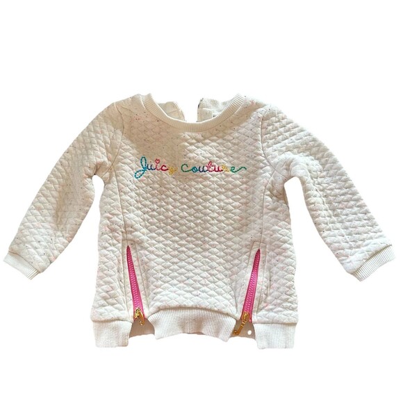 Juicy Couture Size 12 Months Baby Sweater Rainbow Embroidered Brand Quilted - Picture 1 of 7